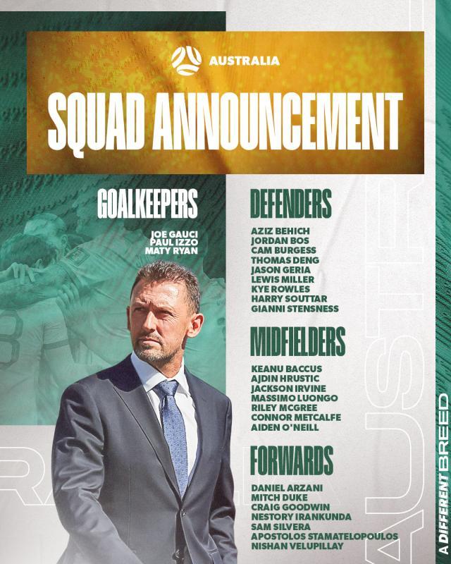 九游体育下载-解析澳大利亚26人名单：中前场大幅度换人加强进攻
